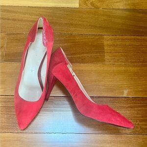 Red Women's Pointed-Toe Suede Pumps - Nine West Size 10